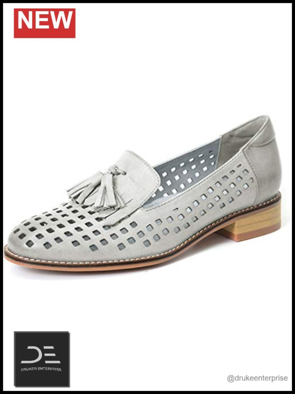 Women's Leather Tassel Loafers Slip On Flats Office Work Shoes